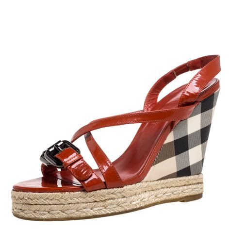 burberry wedge sandals sale|Burberry wedge sandals size 38.